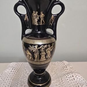 Elegant Black and Gold Vase